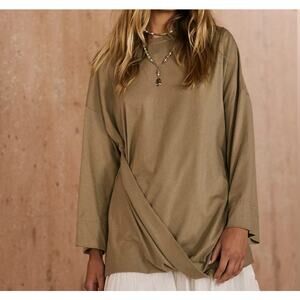 Free People Beach Dallas Tunic Womens Size Large Olive Green